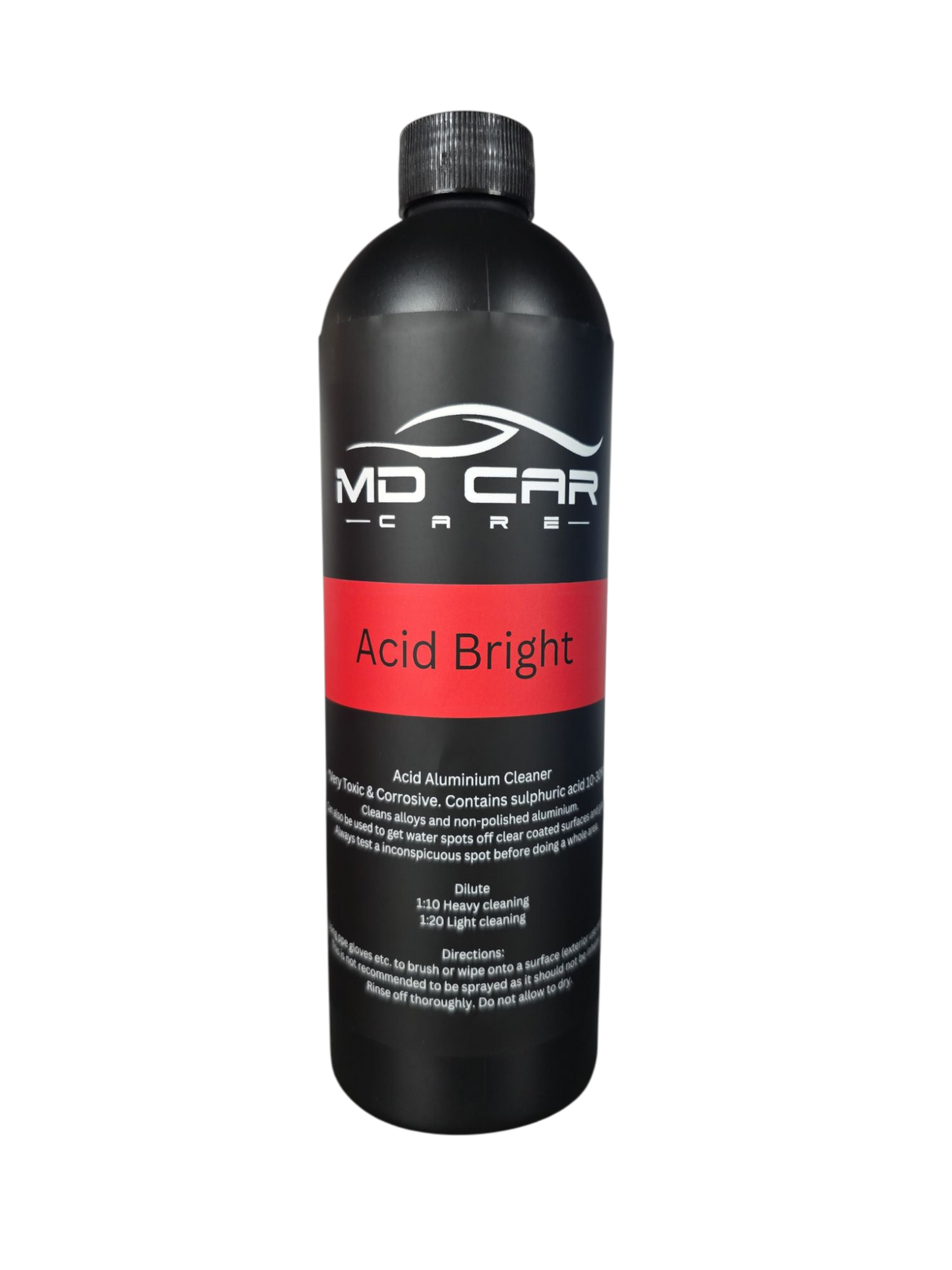 Shop MD Car Care Acid Bright in Australia. Powerful acid cleaner for aluminium, wheels & water spots. Aussie made. Available in 500ml, 1L & 5L sizes. Now available fast Australia wide shipping.