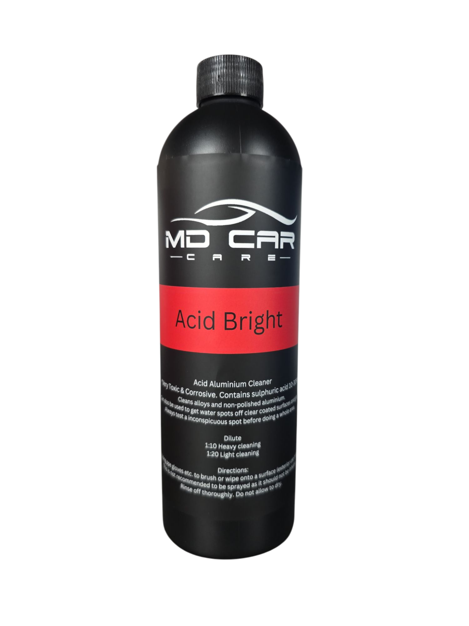 Shop MD Car Care Acid Bright in Australia. Powerful acid cleaner for aluminium, wheels & water spots. Aussie made. Available in 500ml, 1L & 5L sizes. Now available fast Australia wide shipping.