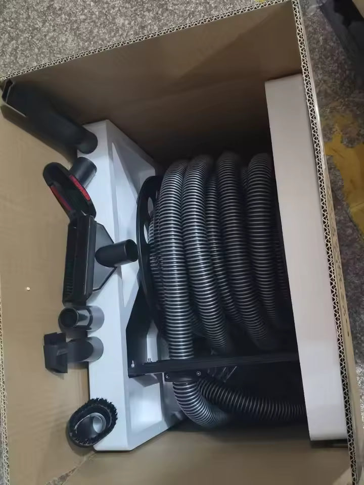 Retractable Vacuum Hose Reel with 32mm Suction Hose & 1m Intake Hose – Wall Mounted Hose Reel