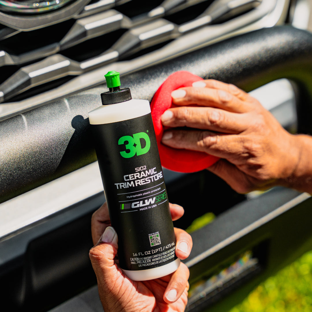 Ceramic Trim Coat - 3D GLW Series SiO2 | Restore & Protect Plastic. Now available at MD Car Care, Australia.