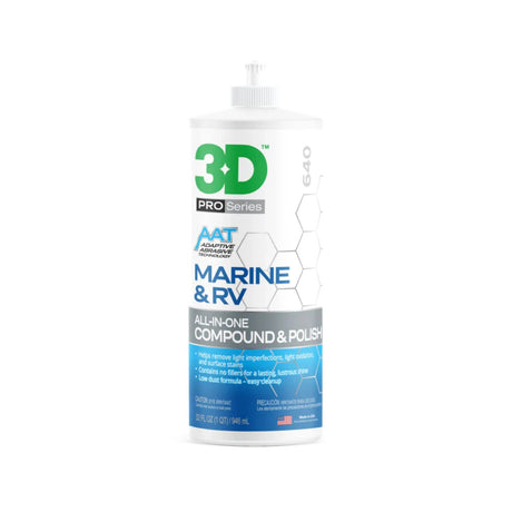 3D Marine & RV All-In-One Compound & Polish. Now available in MD Car Care Australia.