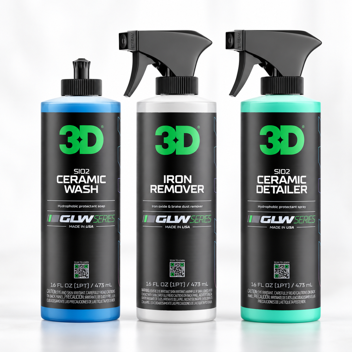 3D Ceramic Wash & Protect Kit with wash, iron remover and ceramic detailer