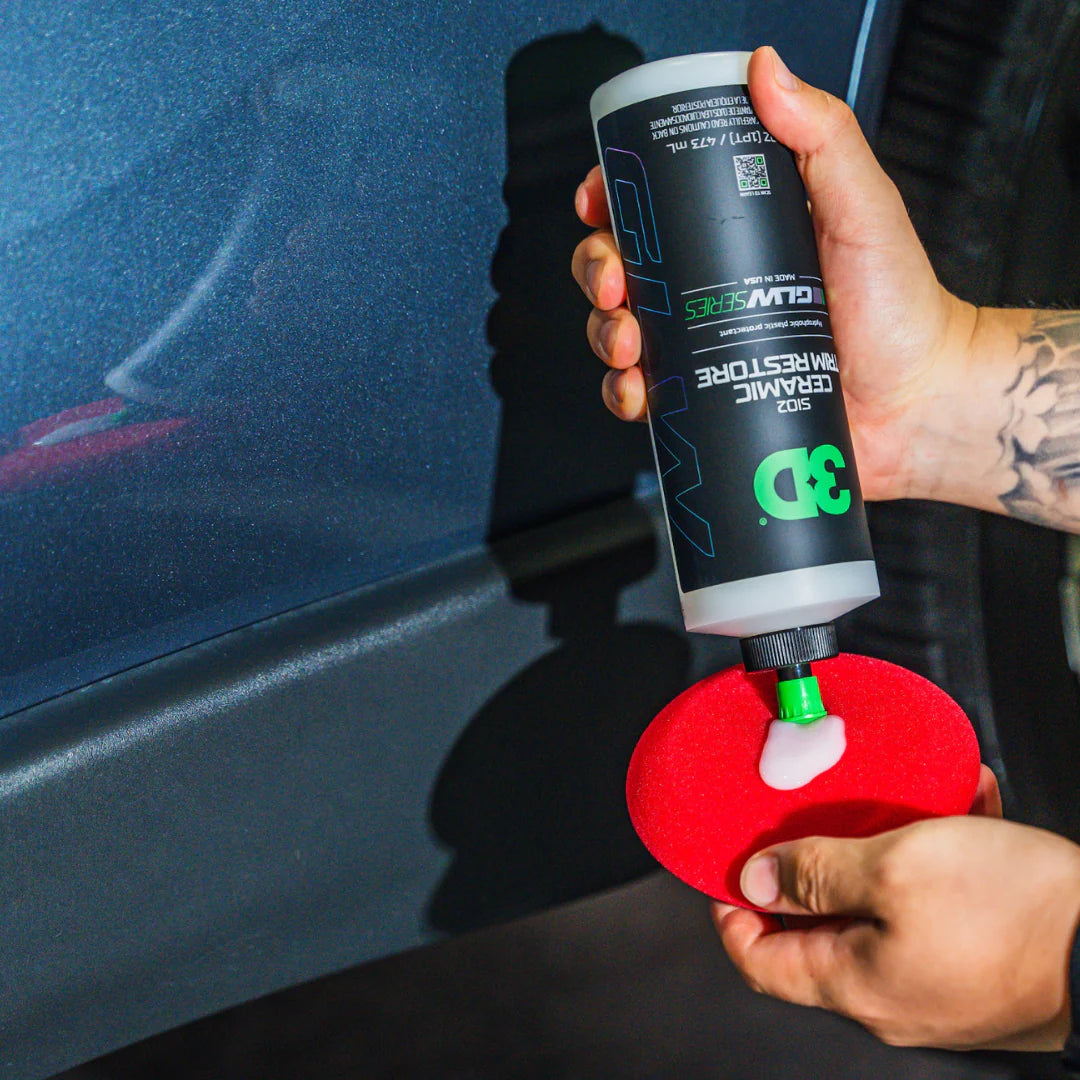 Ceramic Trim Coat - 3D GLW Series SiO2 | Restore & Protect Plastic. Now available at MD Car Care, Australia.