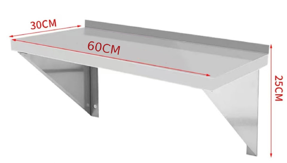 Stainless Steel Wall Shelf 60CM | Garage & Product Display Rack | Australia