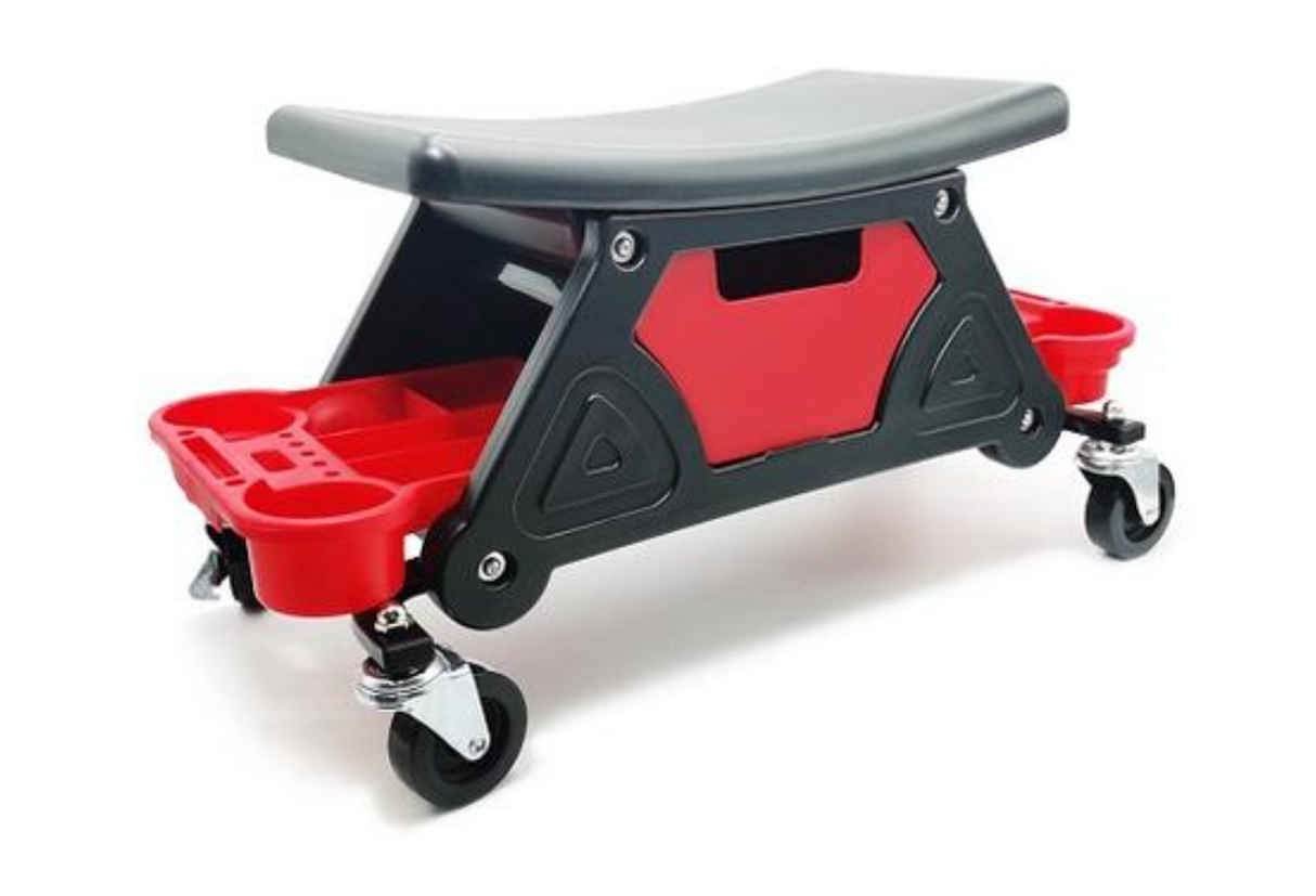 Detailing Seat With 4 Wheels. Car Detailing Swivel Tool Chair. Now available at MD Car Care. Fast Australia wide shipping.