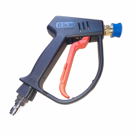 Buy Karcher Pro Easy Lock short pressure washer gun kit 4000 PSI. Durable, heavy-duty, with 5 nozzles & adapters. Now available at MD Car Care. Fast Australia wide shipping.