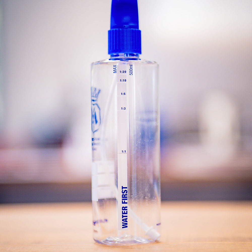 Buy Labocosmetica 500ml Spray Bottle with dilution scale 1:1–1:20. Includes writable labels & pro trigger for accurate detailing mixes. Now available at MD Car Care. Fast Australia wide shipping.