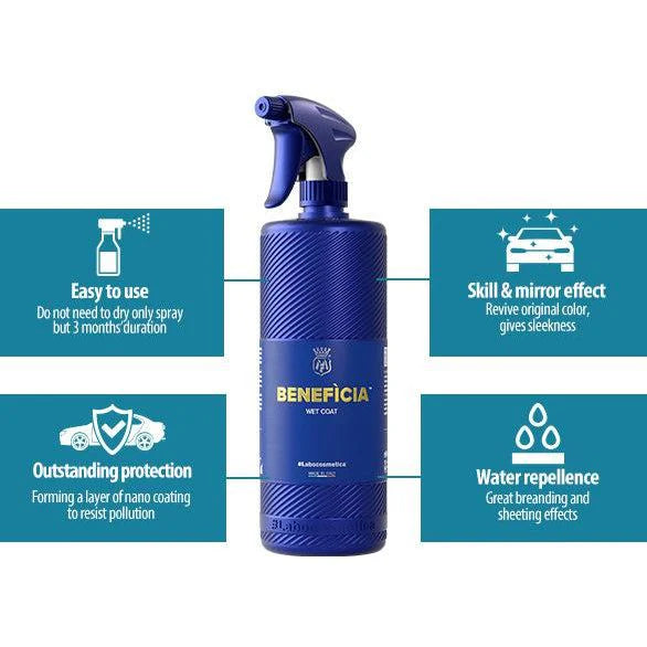 Labocosmetica BENEFICIA Hydro Sealant 1L. Easy spray-on wet coat with hydrophobic protection, shine & durability. Now available at MD Car Care. Fast Australia wide shipping.