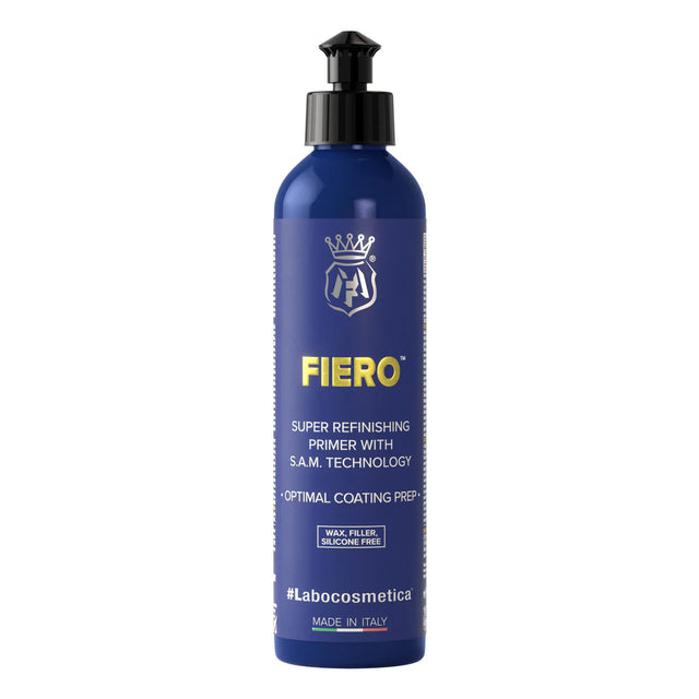 Buy Labocosmetica FIERO Polish Primer 250ml/500ml. Pure finish with Adaptive Abrasive Tech. Ideal surface prep for ceramic coatings. Now available at MD Car Care. Fast Australia wide shipping.