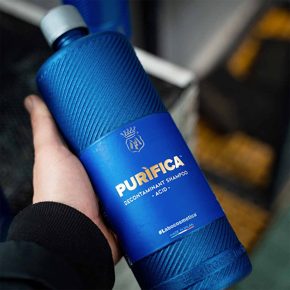Shop Labocosmetica PURIFICA Decontaminant Acid Shampoo 1L/4.5L. Removes water spots & limescale, restores ceramic coatings. Made in Italy. Now available at MD Car Care. Fast Australia wide shipping.