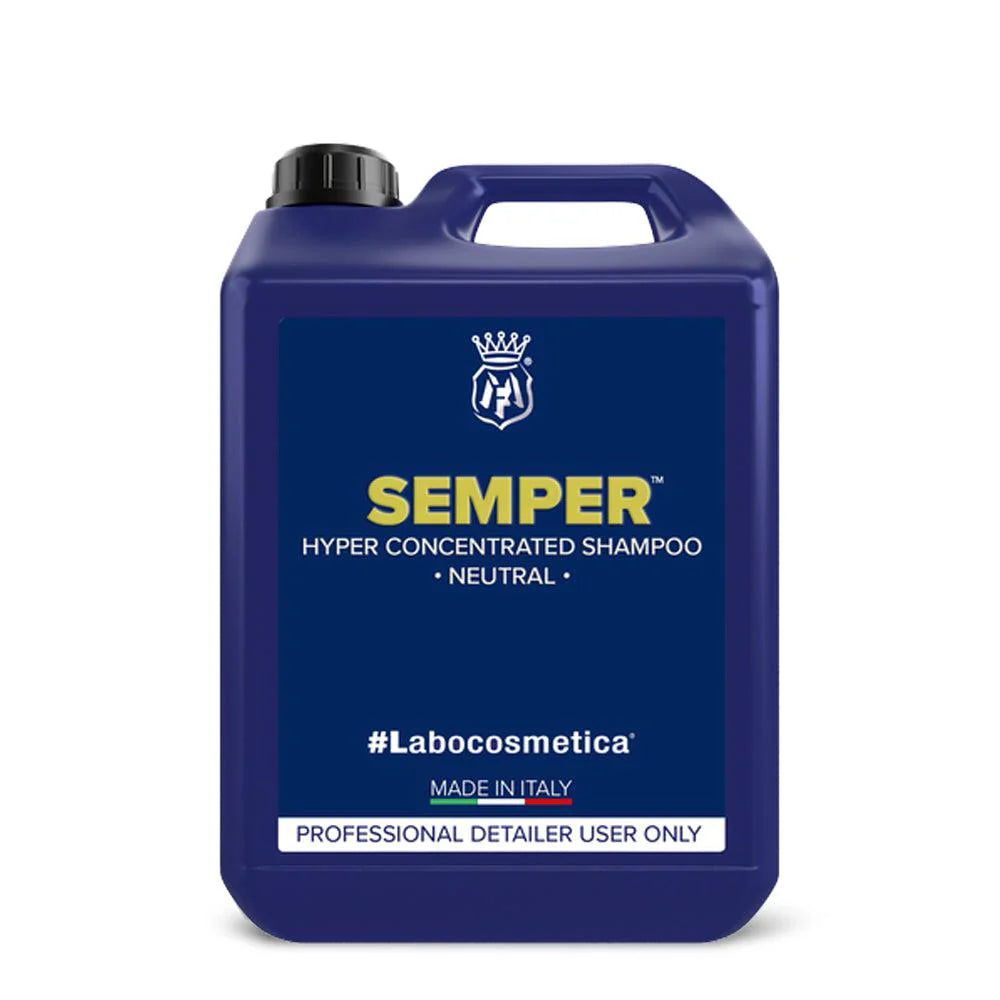 Shop Labocosmetica SEMPER pH Neutral Shampoo 500ml/4.5L. Safe on wax & ceramic coatings, streak-free, super lubricious. Made in Italy. Fast Australia delivery. Now available at MD Car Care. Fast Australia wide shipping.