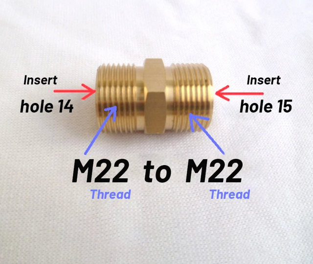 Shop M22 to M22 brass hose connectors. Available in 14mm, 15mm & adapter sizes. Durable, leak-free fittings for pressure washer hoses up to 4000 PSI. Now available at MD Car Care. Fast Australia wide shipping.