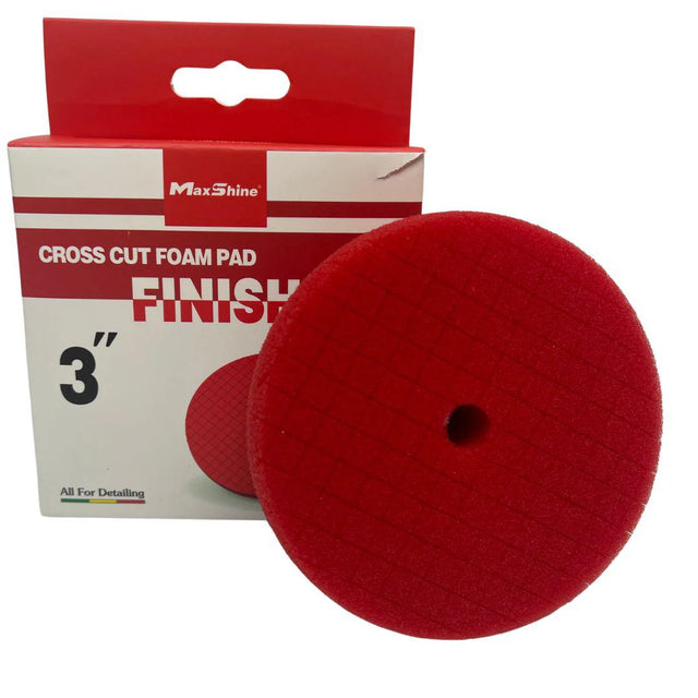 Buy Maxshine Red Cross Cut Foam Pad. Reduces heat, ensures smooth finishing, hook & loop attachment. Ideal for car detailing, polishing, paint correction. Now available at MD Car Care. Fast Australia wide shipping.