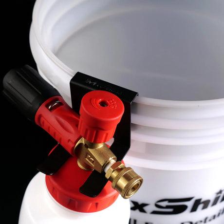 Buy Maxshine Foam Cannon Bucket Mount. Durable iron, corrosion-resistant holder for Snow Master or Lance foam cannons. Keeps detailing gear organized. Now available at MD Car Care. Fast Australia wide shipping.