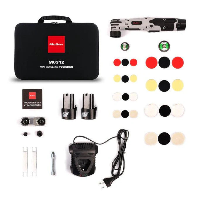 Buy Maxshine Mini Cordless Polisher M0312 V2. Compact DA & rotary polisher with 2 batteries, LED display & full pad kit for precision detailing. Now available at MD Car Care. Fast Australia wide shipping.