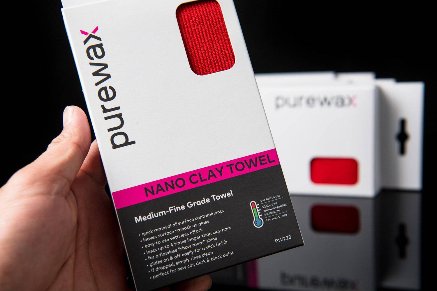 PureWax Nano Clay Towel removes tar, bugs & overspray fast. Reusable up to 50 cars. Safe on paint, glass & wheels. Shop car detailing, Australia-wide delivery.