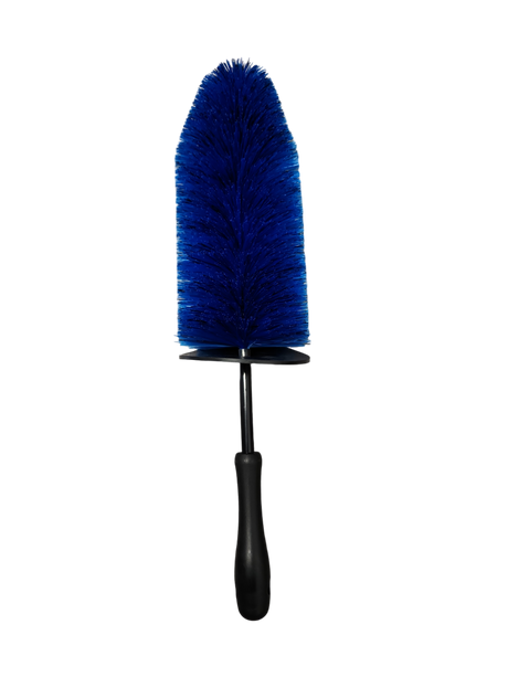 Soft bristle car rim cleaning brush with bendable handle for deep wheel cleaning, available in small, medium & large sizes.