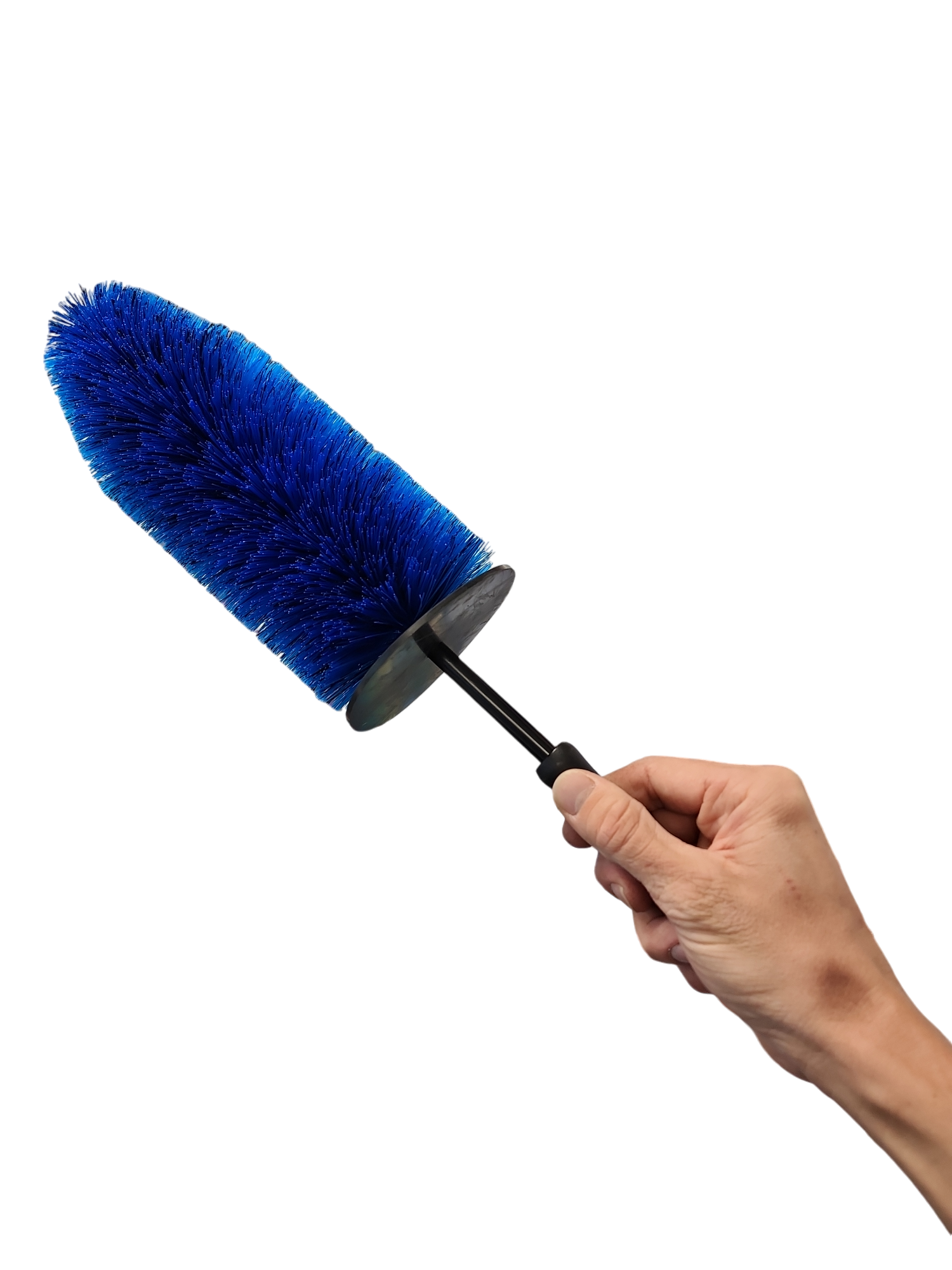 Soft bristle car rim cleaning brush with bendable handle for deep wheel cleaning, available in small, medium & large sizes.