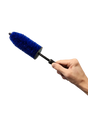 Soft bristle car rim cleaning brush with bendable handle for deep wheel cleaning, available in small, medium & large sizes.