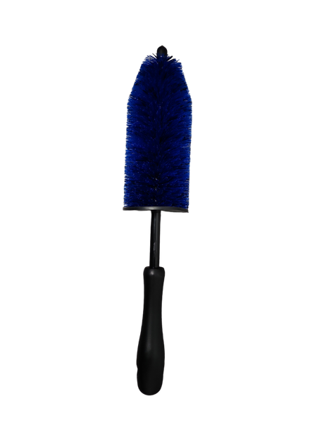 Soft bristle car rim cleaning brush with bendable handle for deep wheel cleaning, available in small, medium & large sizes.