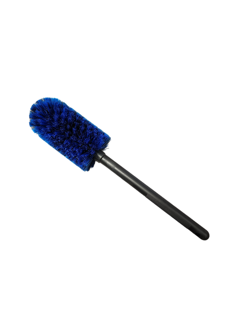 Soft bristle car rim cleaning brush with bendable handle for deep wheel cleaning, available in small, medium & large sizes.