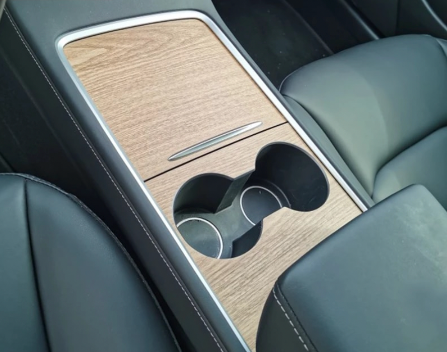Sticker Wood Grain Centre Console Interior Film For Tesla Model 3 Y