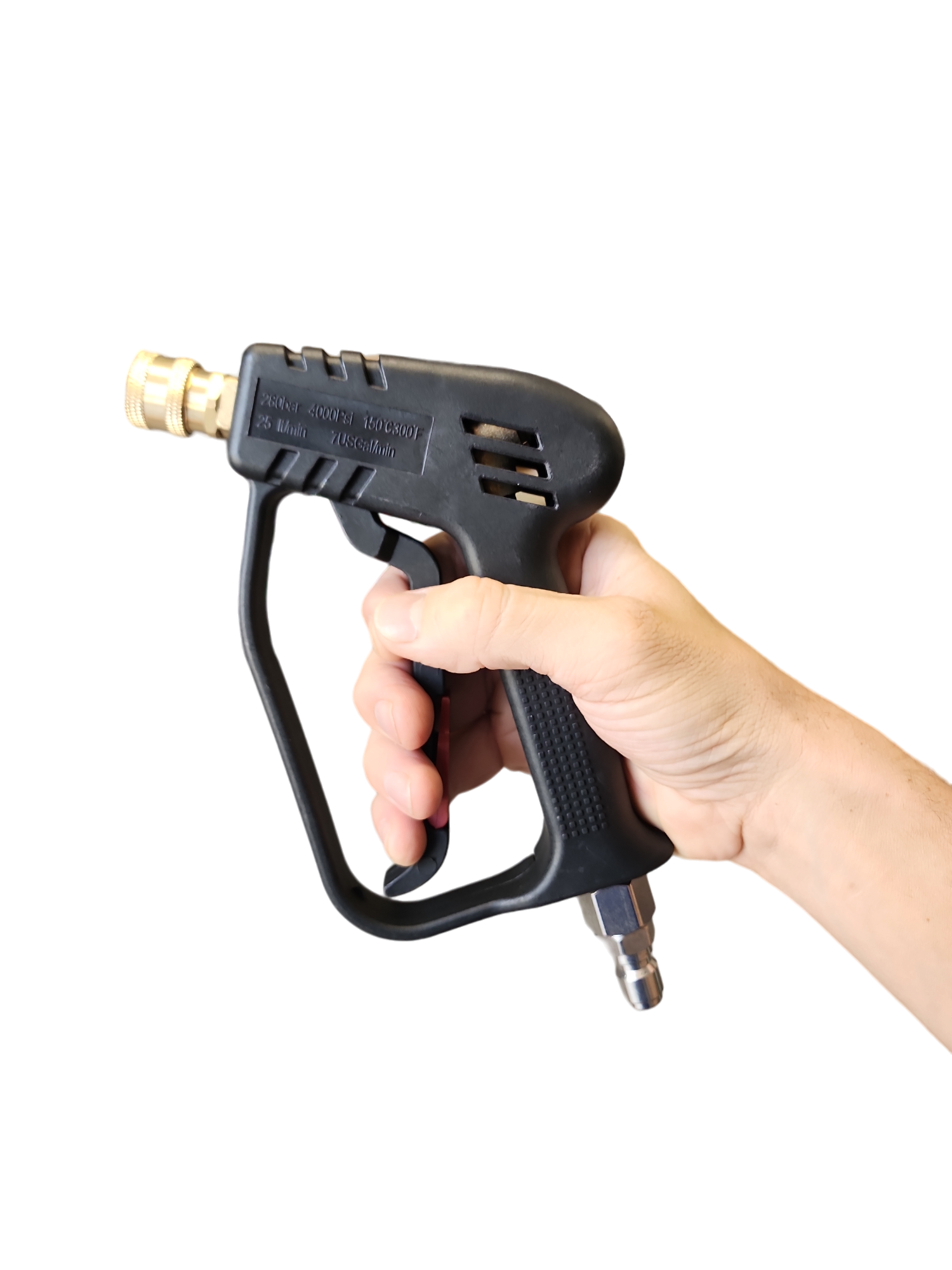 Short Pressure Washer Gun with Swivel, 4000 PSI Quick Release. Now available at MD Car Care. Fast Australia wide shipping.