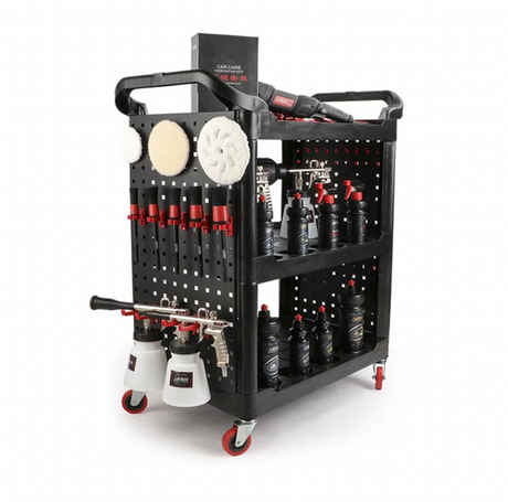Detailing Trolley Cart 3 tier - With Rack And Hooks | MD Car Care | Australia