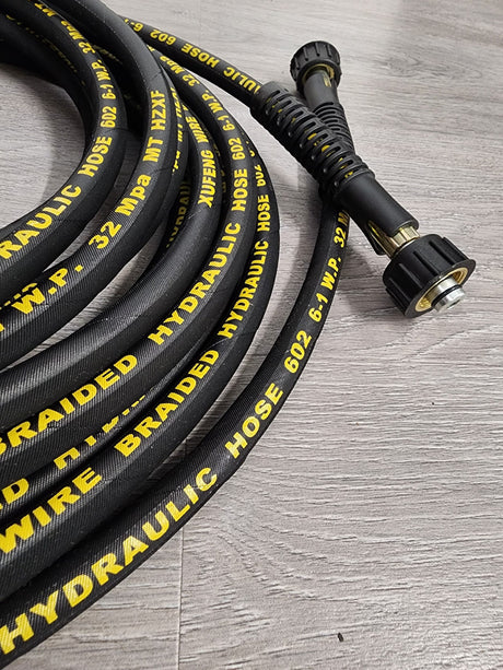 Pressure Washer Hose Metal Braided Rubber M22 14mm Inner – 10m