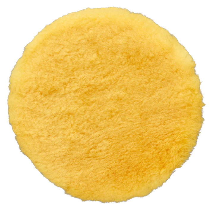 3D 6" XTRA Cut Yellow Wool Pad – Heavy-Cut | Natural Lambswool Fibers
