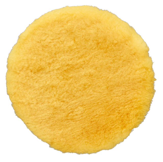 3D 6" XTRA Cut Yellow Wool Pad – Heavy-Cut | Natural Lambswool Fibers