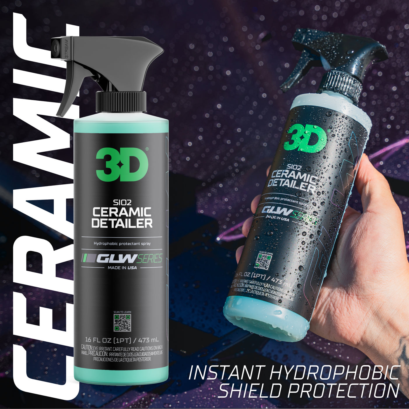 Ceramic Detailer -  3D GLW SiO2 | Hydrophobic Shine Australia | MD Car Care