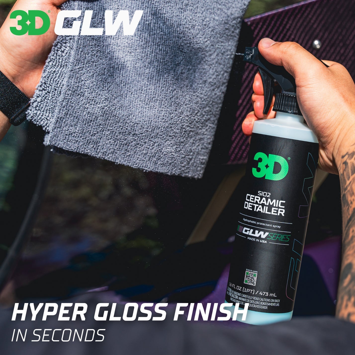 Ceramic Detailer -  3D GLW SiO2 | Hydrophobic Shine Australia | MD Car Care