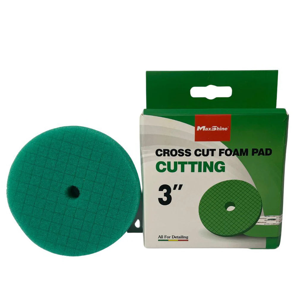 Buy Maxshine 3" Green Cross Cut Foam Pad. Reduces heat, delivers compounds efficiently, hook & loop attachment. Perfect for car detailing & polishing. Now available at MD Car Care. Fast Australia wide shipping.