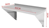 Stainless Steel Wall Shelf 60CM | Garage & Product Display Rack | Australia