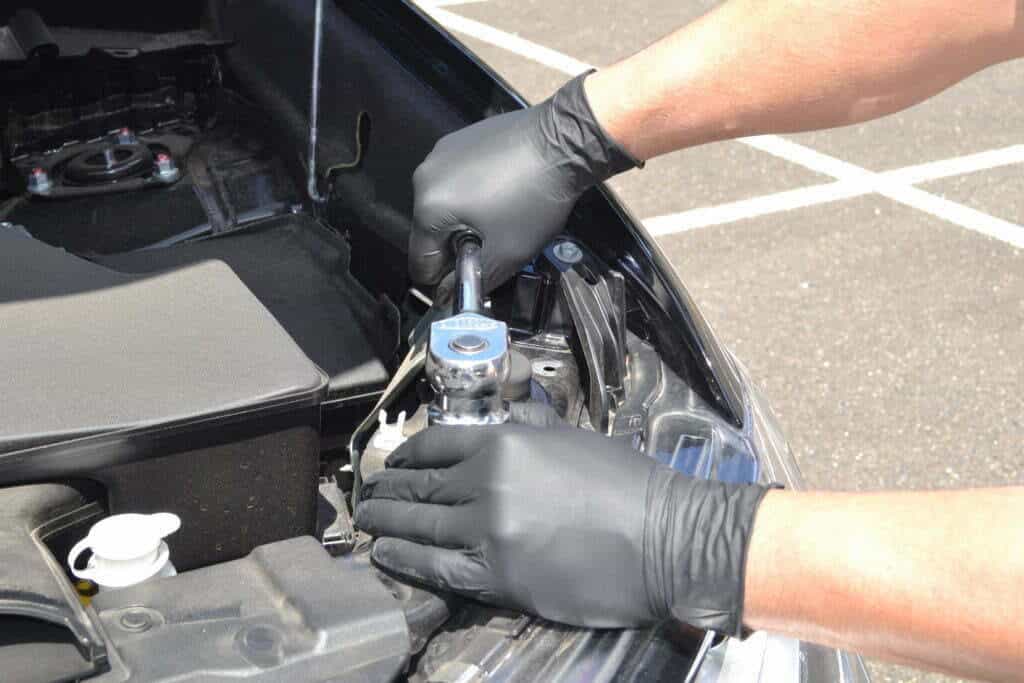 Black Duo PF Gloves. Vinyl/Nitrile Blend 100pk. Now available at MD Car Care. Fast Australia wide shipping.