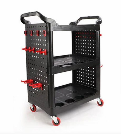 Detailing Trolley-Mobile Storage Rack with Hooks. Now available at MD Car Care. Fast Australia wide shipping.