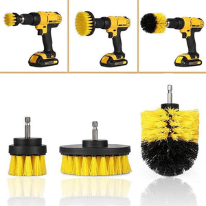 Drill Brush Set | Cleaning Kit 3-Piece | Upholstery & Carpet Scrubber