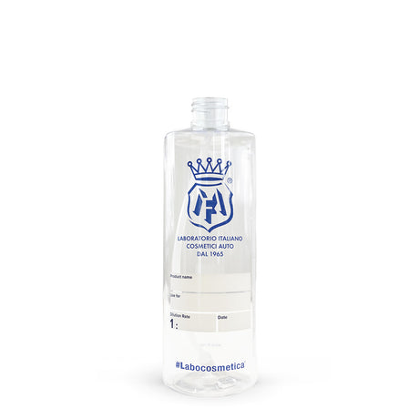 Buy Labocosmetica 500ml Spray Bottle with dilution scale 1:1–1:20. Includes writable labels & pro trigger for accurate detailing mixes. Now available at MD Car Care. Fast Australia wide shipping.