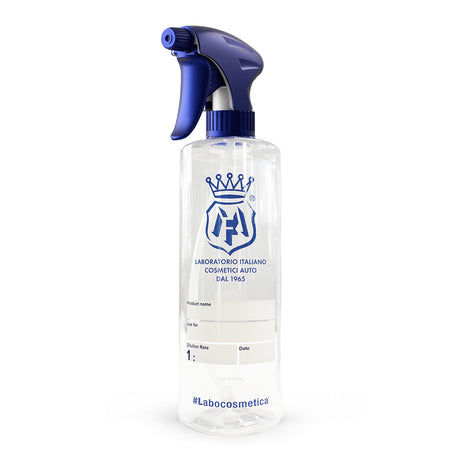 Buy Labocosmetica 500ml Spray Bottle with dilution scale 1:1–1:20. Includes writable labels & pro trigger for accurate detailing mixes. Now available at MD Car Care. Fast Australia wide shipping.