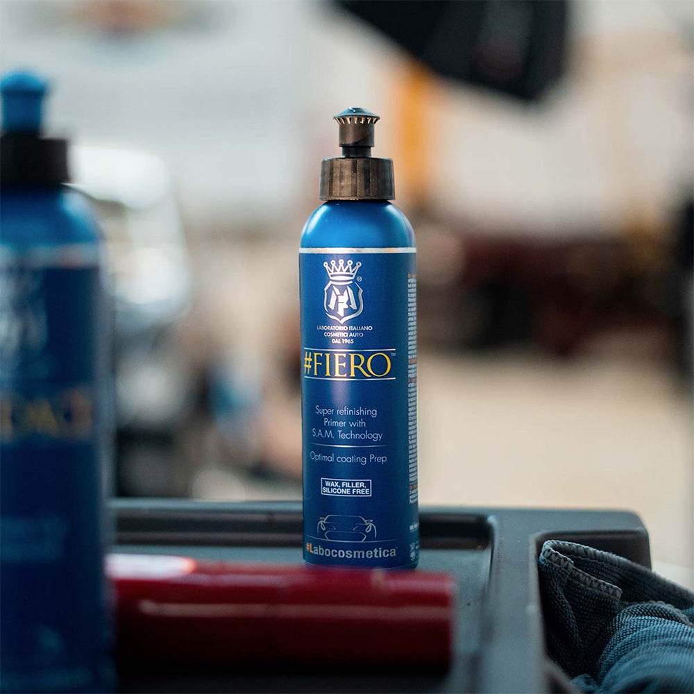 Buy Labocosmetica FIERO Polish Primer 250ml/500ml. Pure finish with Adaptive Abrasive Tech. Ideal surface prep for ceramic coatings. Now available at MD Car Care. Fast Australia wide shipping.
