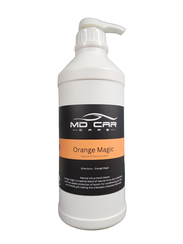 Shop MD Car Care Orange Magic – Australia’s best citrus gritty hand cleaner for tradies & mechanics. Removes grease fast, gentle on hands, Aussie made. Now available at MD Car Care. Fast Australia wide shipping.