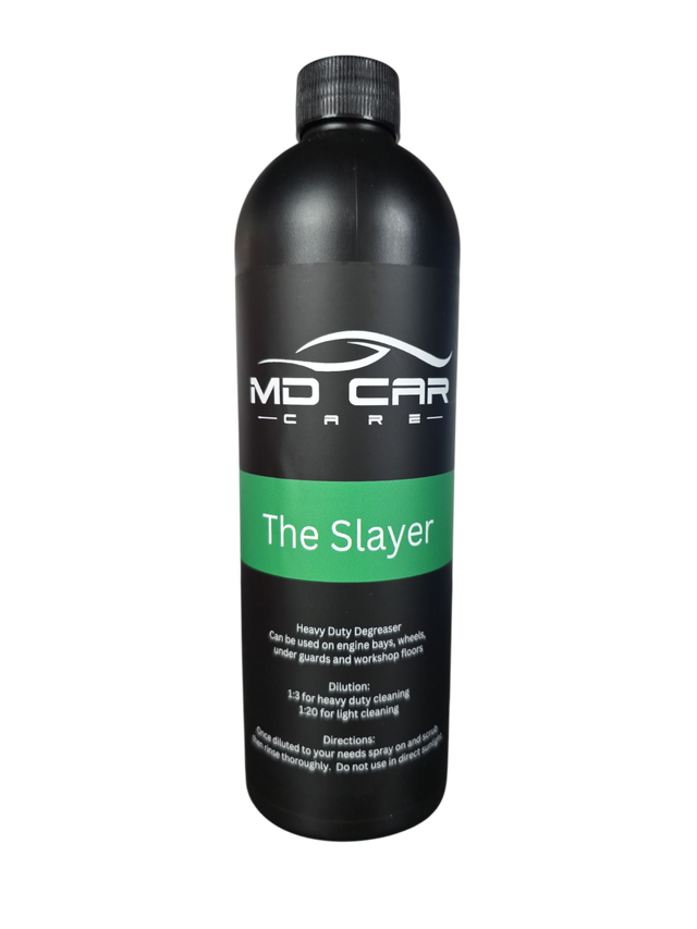 Shop MD Car Care The Slayer – powerful alkaline degreaser for wheels, engines & floors. Cuts grease fast. Biodegradable & Aussie made. Fast AU wide delivery. Now available at MD Car Care. Fast Australia wide shipping.
