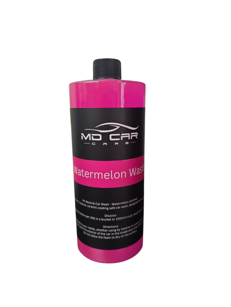 Shop MD Car Care Watermelon Wash – pH neutral, safe for all coatings, thick foam & fresh scent. Made in Australia. Perfect for foam cannons & hand wash. Now available at MD Car Care. Fast Australia wide shipping.
