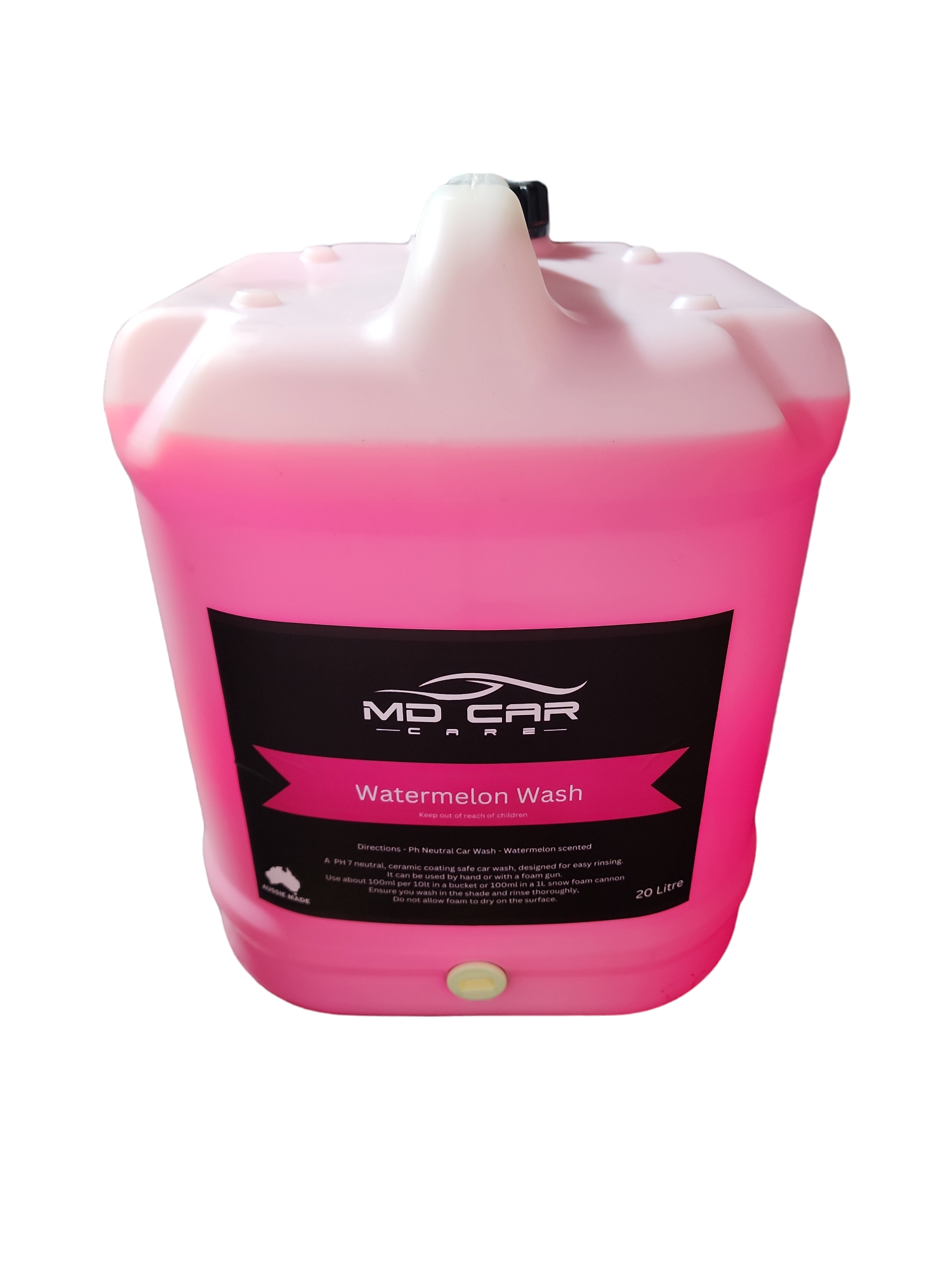 Shop MD Car Care Watermelon Wash – pH neutral, safe for all coatings, thick foam & fresh scent. Made in Australia. Perfect for foam cannons & hand wash. Now available at MD Car Care. Fast Australia wide shipping.