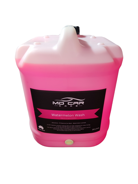 Shop MD Car Care Watermelon Wash – pH neutral, safe for all coatings, thick foam & fresh scent. Made in Australia. Perfect for foam cannons & hand wash. Now available at MD Car Care. Fast Australia wide shipping.