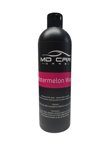Shop MD Car Care Watermelon Wash – pH neutral, safe for all coatings, thick foam & fresh scent. Made in Australia. Perfect for foam cannons & hand wash. Now available at MD Car Care. Fast Australia wide shipping.