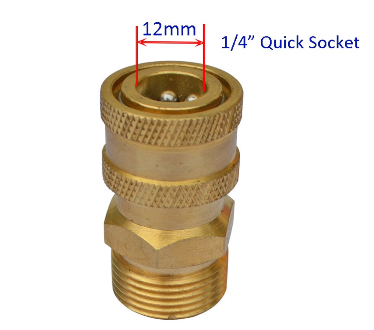 Buy Brass M22 to 1/4" Quick Connect Adapter. Durable, leak-free fitting for pressure washer hoses, guns & nozzles. Fits 14mm & 15mm M22 threads. Now available at MD Car Care. Fast Australia wide shipping.