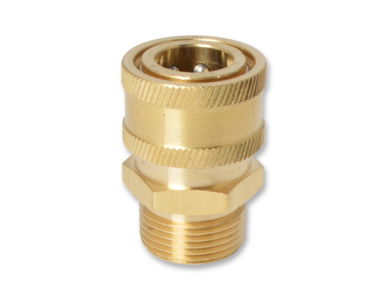 Shop M22 to 3/8" Quick Connect Adapter. Brass fitting with 14mm & 15mm options. Leak-free, durable connection for Gerni, Karcher & pressure washers. Now available at MD Car Care. Fast Australia wide shipping.