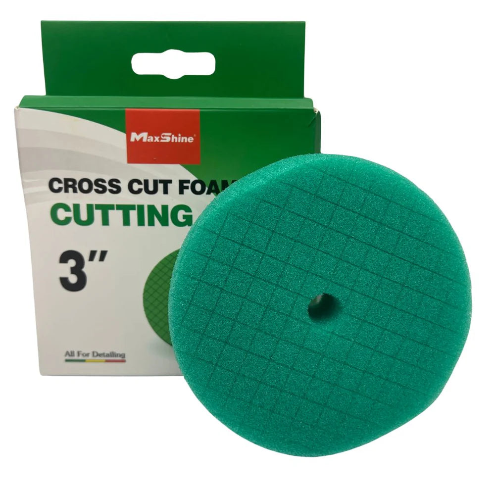 Buy Maxshine 3" Green Cross Cut Foam Pad. Reduces heat, delivers compounds efficiently, hook & loop attachment. Perfect for car detailing & polishing. Now available at MD Car Care. Fast Australia wide shipping.